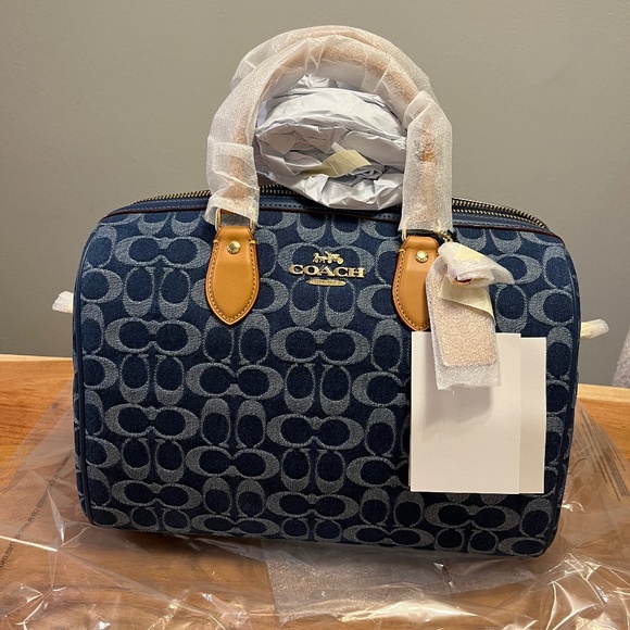 Coach large Rowan satchel denim - Picture 1 of 8